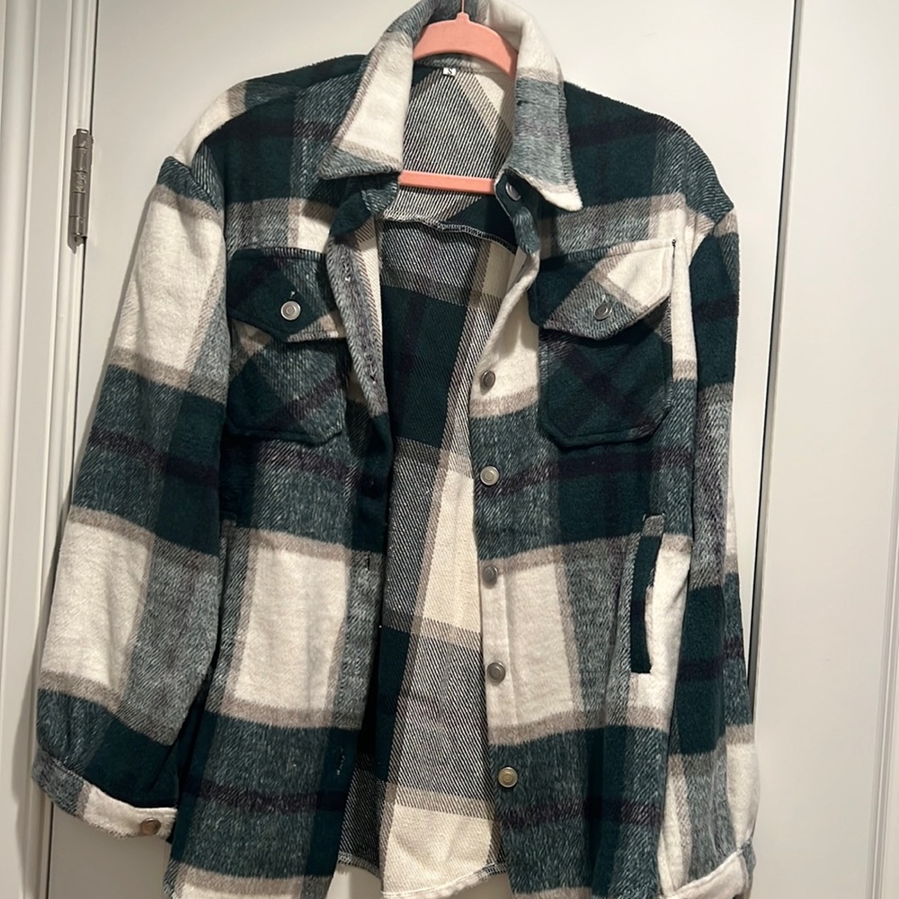 Green Plaid Shacket